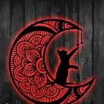 Animals Pets Metal Sign Kitten On Moon 1