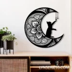 Animals Pets Metal Sign Kitten On Moon 1