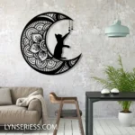 Animals Pets Metal Sign Kitten On Moon 1