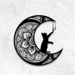 Animals Pets Metal Sign Kitten On Moon 1
