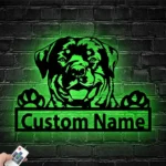 Animals Pets Metal Sign Lounging Rottweiler 1