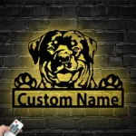 Animals Pets Metal Sign Lounging Rottweiler 1