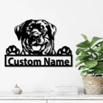 Animals Pets Metal Sign Lounging Rottweiler 1