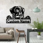 Animals Pets Metal Sign Lounging Rottweiler 1