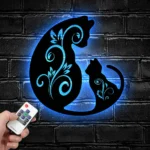 Animals Pets Metal Sign Mom Cat And Baby 1