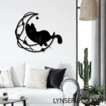 Animals Pets Metal Sign Onyx Cat On The Moon 1