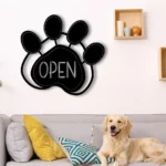 Animals Pets Metal Sign Paw Dog Open 1