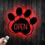 Animals Pets Metal Sign Paw Dog Open 1