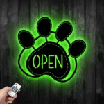Animals Pets Metal Sign Paw Dog Open 1