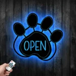 Animals Pets Metal Sign Paw Dog Open 1