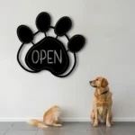 Animals Pets Metal Sign Paw Dog Open 1