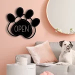 Animals Pets Metal Sign Paw Dog Open 1