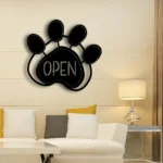 Animals Pets Metal Sign Paw Dog Open 1