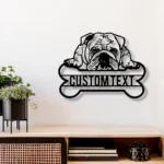 Animals Pets Metal Sign Personalized American Bulldog Name 1