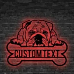 Animals Pets Metal Sign Personalized American Bulldog Name 1