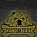 Animals Pets Metal Sign Personalized American Bulldog Name 1