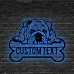 Animals Pets Metal Sign Personalized American Bulldog Name 1