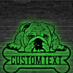 Animals Pets Metal Sign Personalized American Bulldog Name 1