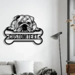 Animals Pets Metal Sign Personalized American Bulldog Name 1