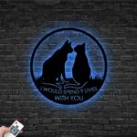 Animals Pets Metal Sign Personalized Cat Couple 1