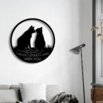 Animals Pets Metal Sign Personalized Cat Couple 1
