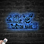 Animals Pets Metal Sign Personalized Cattle Farmhouse Name 1