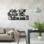 Animals Pets Metal Sign Personalized Cattle Farmhouse Name 1