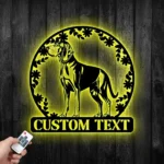 Animals Pets Metal Sign Personalized Coonhound Dog Name 1