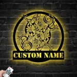 Animals Pets Metal Sign Personalized Couple Gecko 1