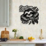 Animals Pets Metal Sign Personalized Cute Sloth Name 1