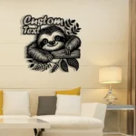 Animals Pets Metal Sign Personalized Cute Sloth Name 1