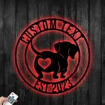 Animals Pets Metal Sign Personalized Dachshund Family 1