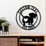 Animals Pets Metal Sign Personalized Dachshund Family 1