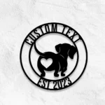 Animals Pets Metal Sign Personalized Dachshund Family 1