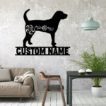 Animals Pets Metal Sign Personalized Floral American English Coonhound Name 1