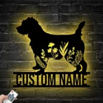Animals Pets Metal Sign Personalized Floral Cairn Terrier Dog Name 1