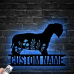 Animals Pets Metal Sign Personalized Floral Cesky Terrier Dog Name 1
