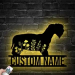 Animals Pets Metal Sign Personalized Floral Cesky Terrier Dog Name 1