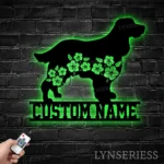 Animals Pets Metal Sign Personalized Floral Field Spaniel Dog Name 1