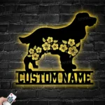 Animals Pets Metal Sign Personalized Floral Field Spaniel Dog Name 1