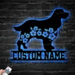 Animals Pets Metal Sign Personalized Floral Field Spaniel Dog Name 1