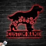 Animals Pets Metal Sign Personalized Floral Field Spaniel Dog Name 1