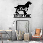 Animals Pets Metal Sign Personalized Floral Field Spaniel Dog Name 1