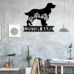 Animals Pets Metal Sign Personalized Floral Field Spaniel Dog Name 1