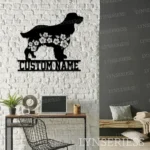 Animals Pets Metal Sign Personalized Floral Field Spaniel Dog Name 1