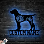 Animals Pets Metal Sign Personalized Floral German Shorthaired Pointer Dog Name 1