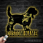 Animals Pets Metal Sign Personalized Floral Grand Basset Griffon Vendeen Dog Name 1
