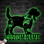 Animals Pets Metal Sign Personalized Floral Grand Basset Griffon Vendeen Dog Name 1