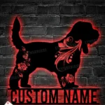 Animals Pets Metal Sign Personalized Floral Grand Basset Griffon Vendeen Dog Name 1