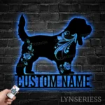 Animals Pets Metal Sign Personalized Floral Grand Basset Griffon Vendeen Dog Name 1